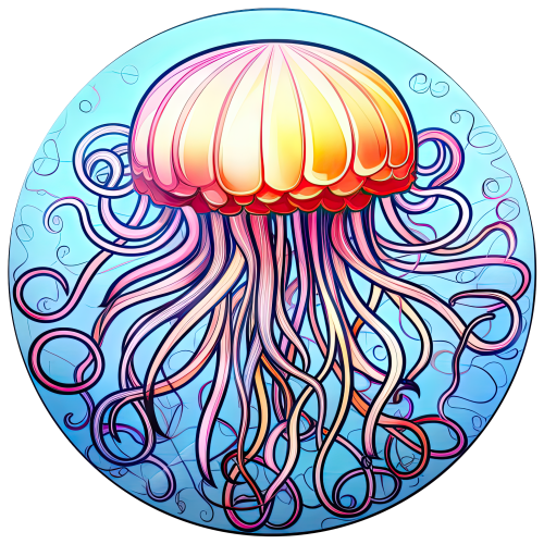 (s150-18-2E)  Stained Glass Jellyfish