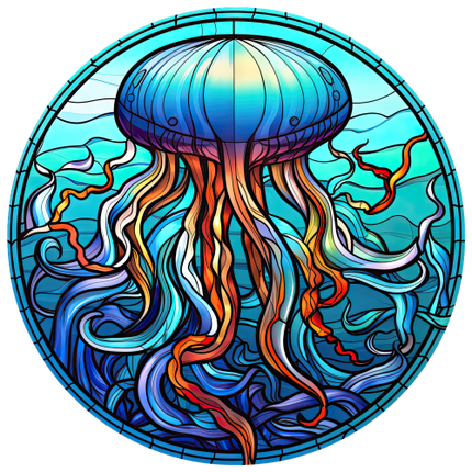 (s150-18-2G)  Stained Glass Jellyfish