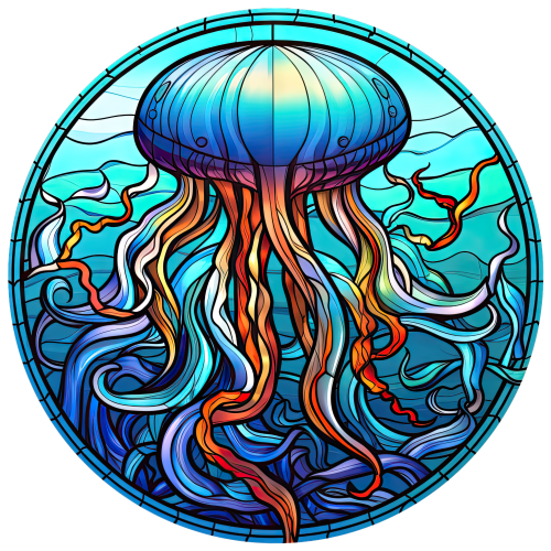 (s150-18-2G)  Stained Glass Jellyfish