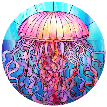 (s150-18-2I)  Stained Glass Jellyfish