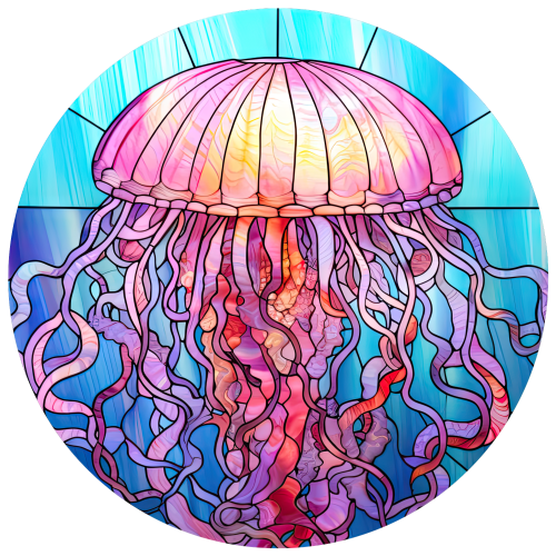 (s150-18-2I)  Stained Glass Jellyfish