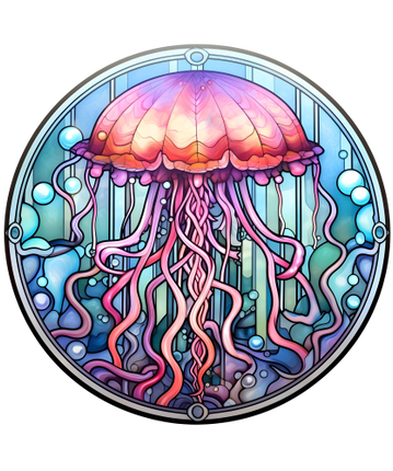 (s150-18-1L)  Stained Glass Jellyfish