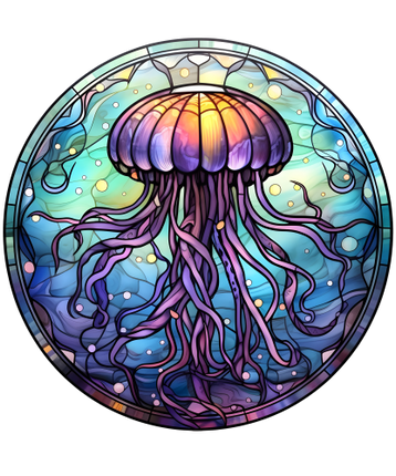 (s150-18-1N)  Stained Glass Jellyfish