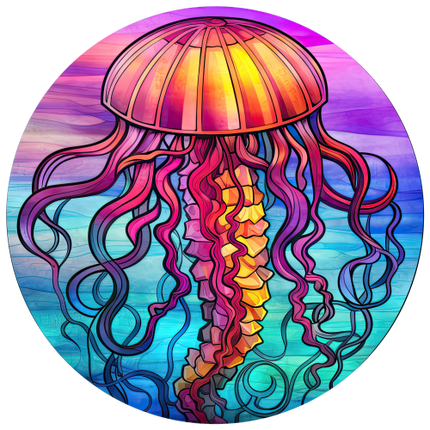 (s150-18-2N)  Stained Glass Jellyfish