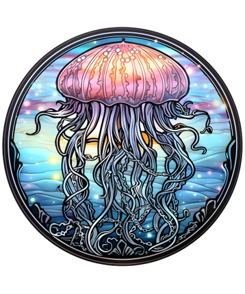 (s150-18-1O)  Stained Glass Jellyfish