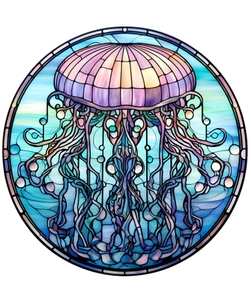 (s150-18-1P)  Stained Glass Jellyfish