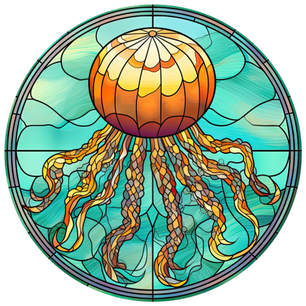 (s150-18-1X)  Stained Glass Jellyfish