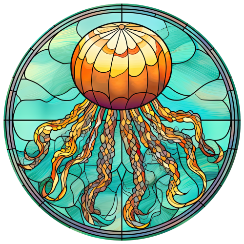 (s150-18-1X)  Stained Glass Jellyfish