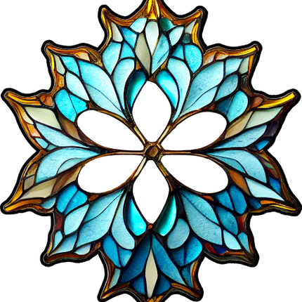 (150-02-A) Stained Glass Snowflakes Snow Flakes