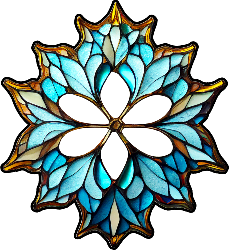 (150-02-A) Stained Glass Snowflakes Snow Flakes