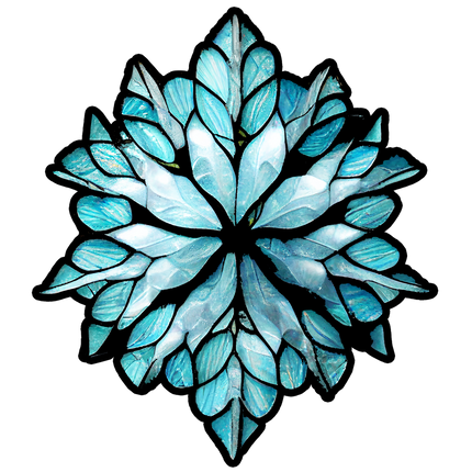 (150-02-B) Stained Glass Snowflakes Snow Flakes