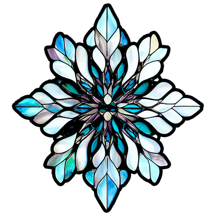 (150-02-C) Stained Glass Snowflakes Snow Flakes