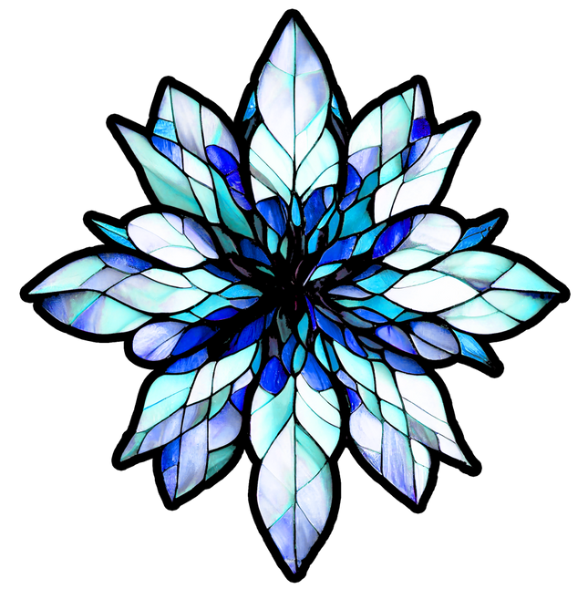 (150-02-D) Stained Glass Snowflakes Snow Flakes