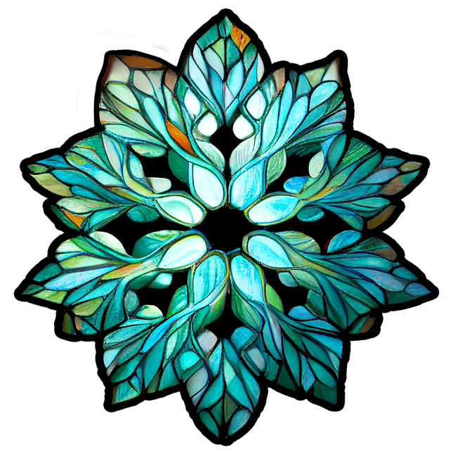 (150-02-E) Stained Glass Snowflakes Snow Flakes
