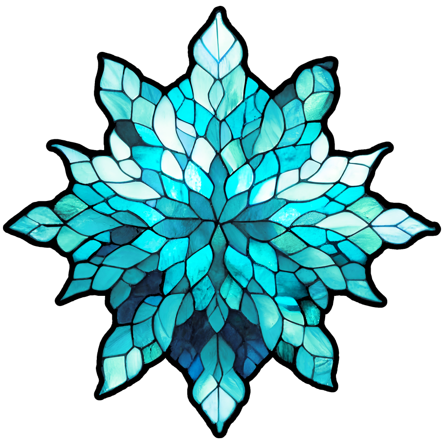 (s150-02-G)  Stained Glass Snowflake