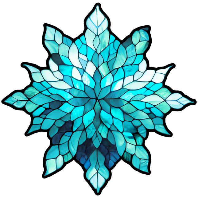 (150-02-G) Stained Glass Snowflakes Snow Flakes