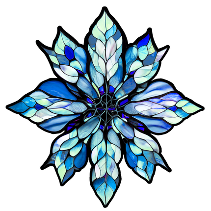 (150-02-H)  Stained Glass Snowflakes Snow Flakes