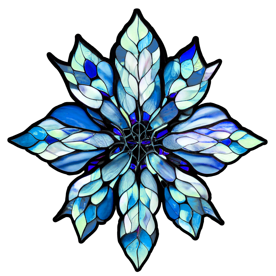 (s150-02-H)  Stained Glass Snowflake