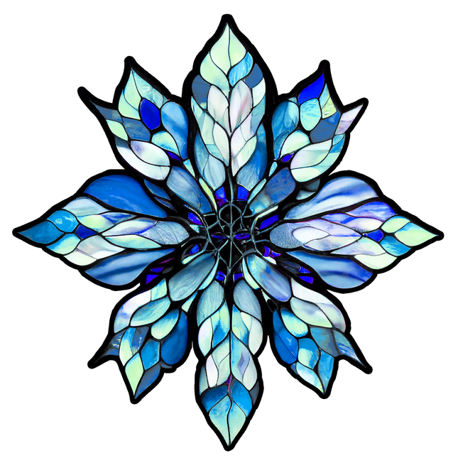 (150-02-H)  Stained Glass Snowflakes Snow Flakes
