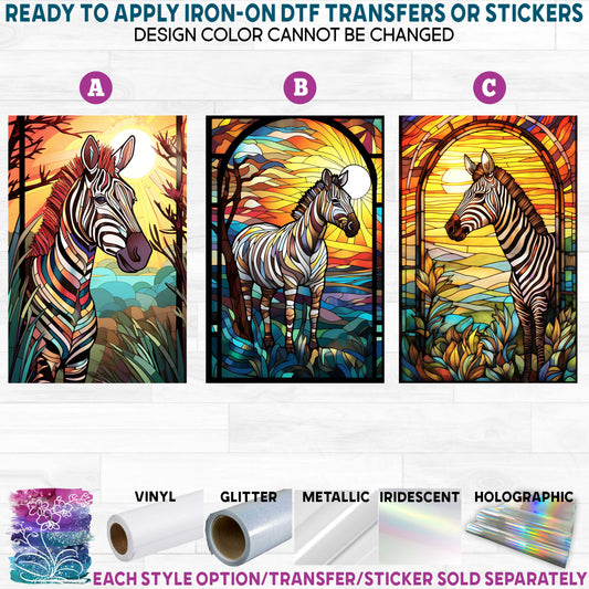 (s150-20) Stained-Glass Zebra Style Options