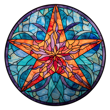(s150-21-1A)  Stained Glass Starfish