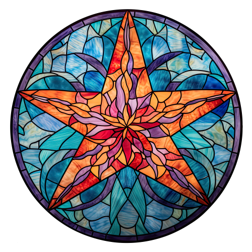 (s150-21-1A)  Stained Glass Starfish