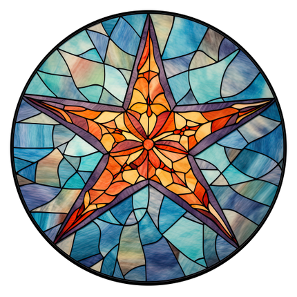 (s150-21-1B)  Stained Glass Starfish