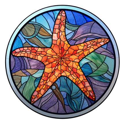 (s150-21-1C)  Stained Glass Starfish
