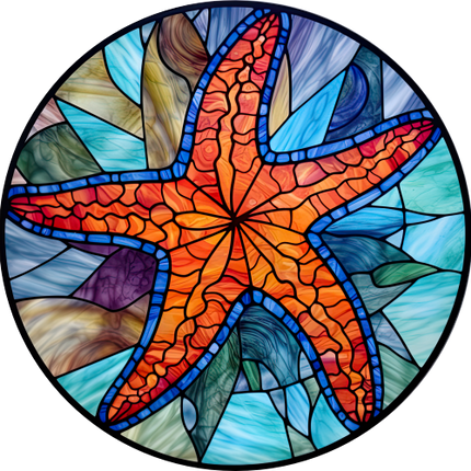 (s150-21-1D)  Stained Glass Starfish