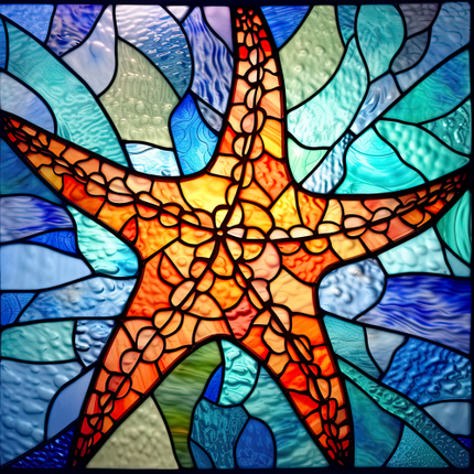 (s150-21-1F)  Stained Glass Starfish
