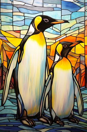 (150-22-1A) Stained Glass Penguin