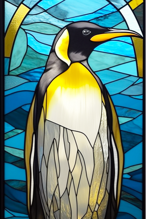 (150-22-1E) Stained Glass Penguin