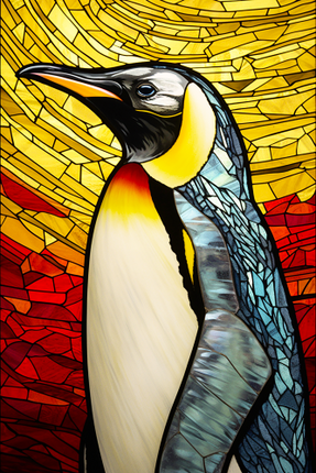 (150-22-1G) Stained Glass Penguin