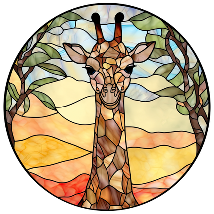 (s150-24-1A)  Stained Glass Giraffe