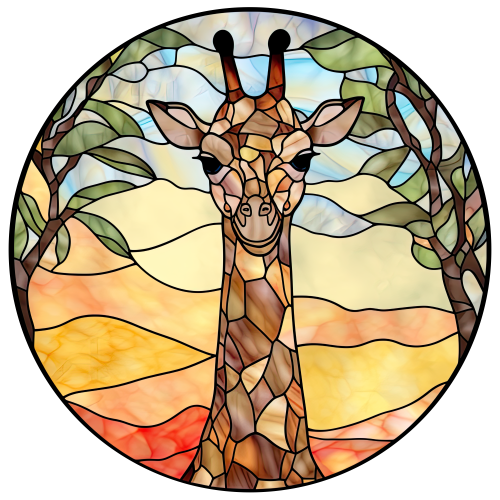 (s150-24-1A)  Stained Glass Giraffe
