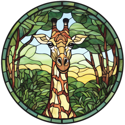 (s150-24-2A)  Stained Glass Giraffe
