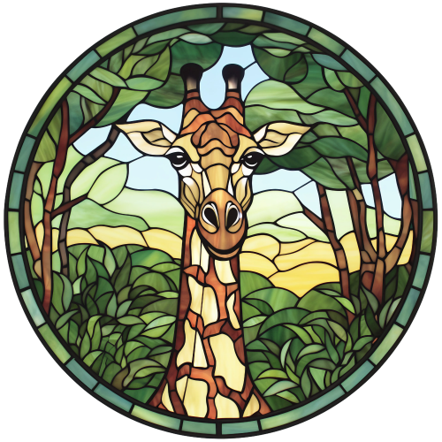 (s150-24-2A)  Stained Glass Giraffe