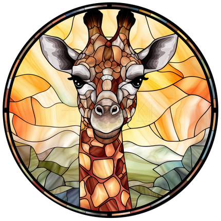 (s150-24-1B)  Stained Glass Giraffe