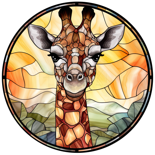 (s150-24-1B)  Stained Glass Giraffe