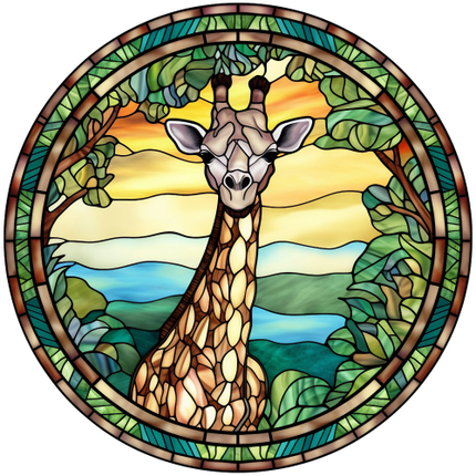 (s150-24-2B)  Stained Glass Giraffe