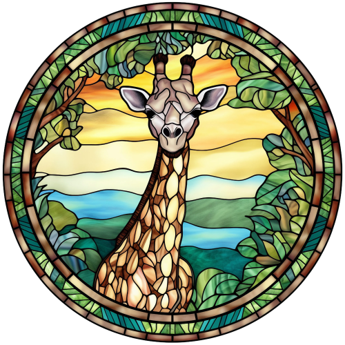 (s150-24-2B)  Stained Glass Giraffe