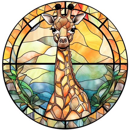 (s150-24-1C)  Stained Glass Giraffe