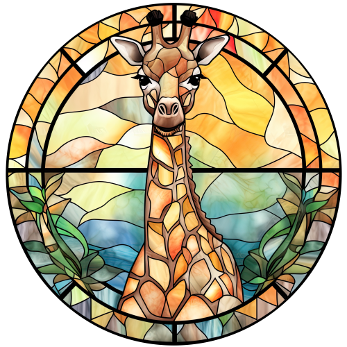 (s150-24-1C)  Stained Glass Giraffe