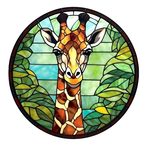 (s150-24-2C)  Stained Glass Giraffe