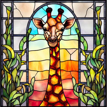 (s150-24-1D)  Stained Glass Giraffe