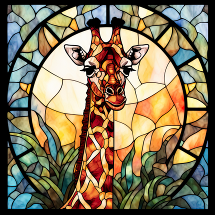 (s150-24-1E)  Stained Glass Giraffe