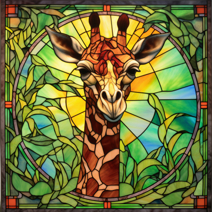 (s150-24-2F)  Stained Glass Giraffe