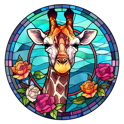 (s150-24-1G)  Stained Glass Giraffe