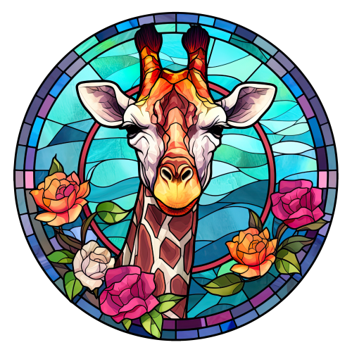 (s150-24-1G)  Stained Glass Giraffe