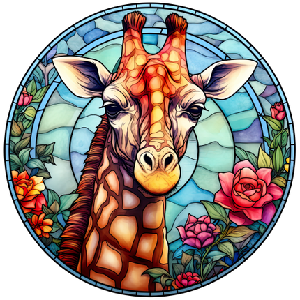 (s150-24-1H)  Stained Glass Giraffe